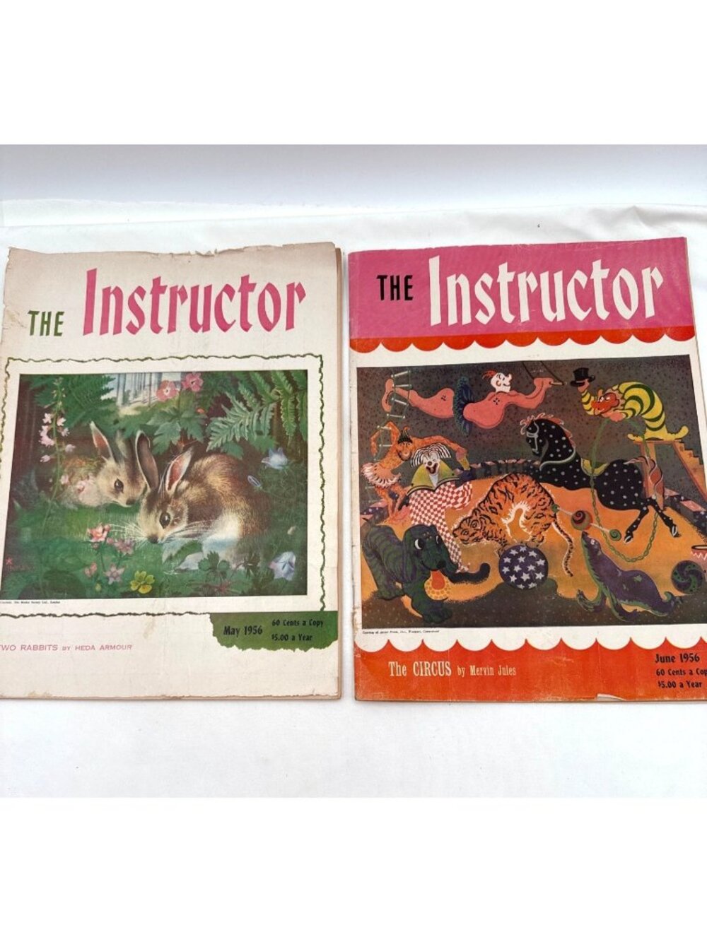 Vintage 1956 "The Instructor" Magazine Educational Journals Circus Themes